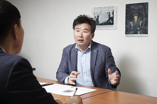 세종대왕 탄신지 복원에 대해 이야기하는 이상근이사장