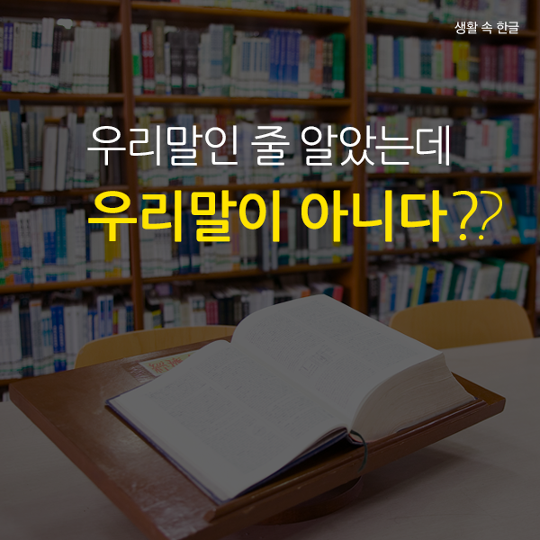 우리말인 줄 알았는데 우리말이 아니라고?, 생활속한글