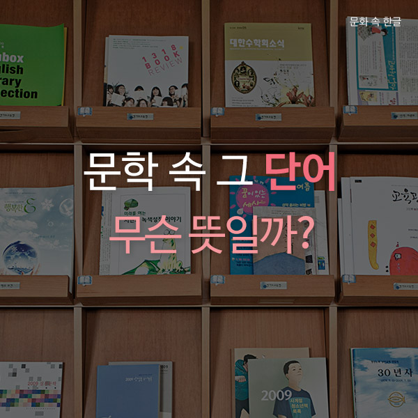 근대 문학 속 그 단어
무슨 뜻일까?, 문화 속 한글