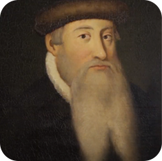 검은색 배경에 한 외국인 남성 초상화가 그려져 있다. 그는 동그랗고 납작한 갈색 모자를 쓰고 있으며 길고 풍성한 하얀 턱수염을 길렀다.