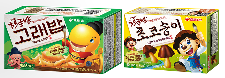 국립한글박물관과 협업한 한글날 한정판 ‘고래밥’과 ‘초코송이’ 사진이다. 