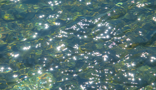 햇빛에 비치어 반짝이는 잔물결 사진이다.